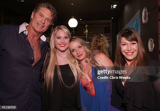 David Hasselhoff, Hayley Hasselhoff, an unidentified guest and Carol Malony attend "Paris in LA" at Coco de Mer on September 23, 2009 in West...