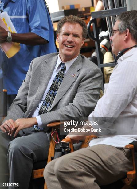 Will Ferrell and Director Adam McKay on location for "The Other Guys" on the streets of Manhattan on September 23, 2009 in New York City.