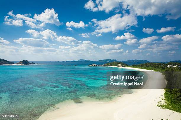 scenic view of the deserted tropical beach - okinawa prefecture stock pictures, royalty-free photos & images