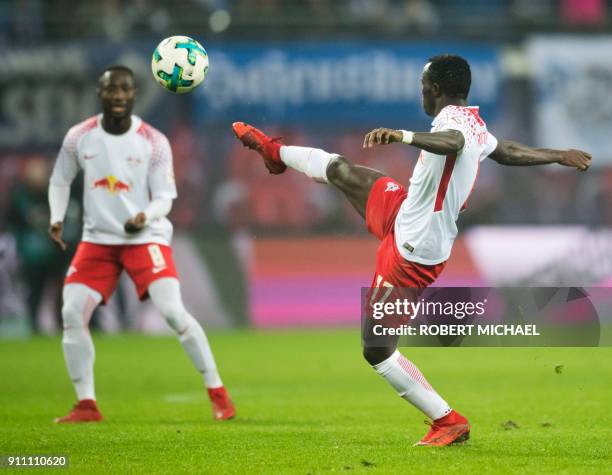 Leipzig´s Portuguese forward Bruma controls the ball during the German first division Bundesliga football match between RB Leipzig and Hamburger SV...