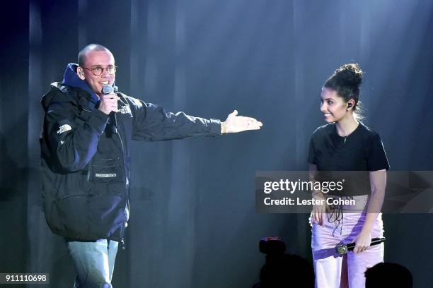 Rapper Logic and musician Alessia Cara perform onstage at Sir Lucian Grainges 2018 Artist Showcase presented by Citi with support from Remy Martin...