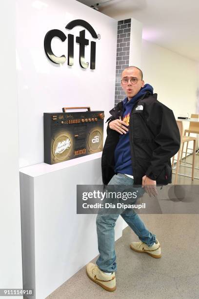 Rapper Logic attends Sir Lucian Grainges 2018 Artist Showcase presented by Citi with support from Remy Martin on January 27, 2018 in New York City.