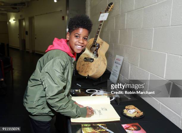 Singer JD McCrary with the GRAMMY Charities Signings during the 60th Annual GRAMMY Awards at Madison Square Garden on January 27, 2018 in New York...