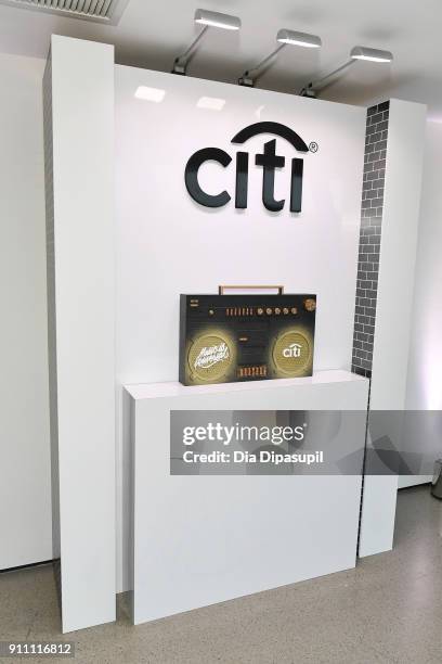 Citi boombox on display at Sir Lucian Grainges 2018 Artist Showcase presented by Citi with support from Remy Martin on January 27, 2018 in New York...