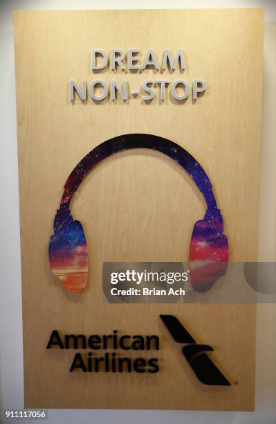 American Airlines Dream Non-Stop on display at Sir Lucian Grainges 2018 Artist Showcase presented by Citi with support from Remy Martin on January...