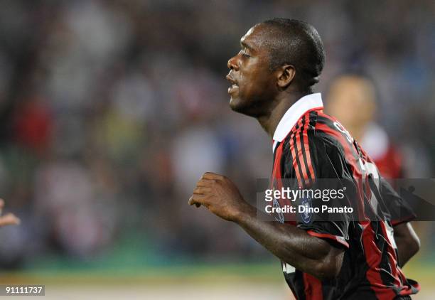 Clarence Seedorf of AC Milan in action during the serie A match between Udinese Calcio and AC Milan at Stadio Friuli on September 23, 2009 in Udine,...