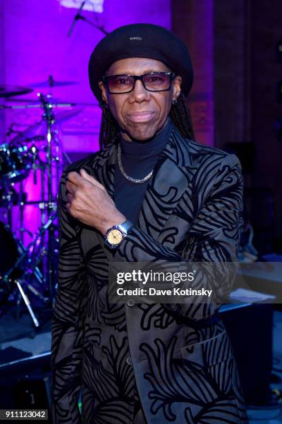 Musician Nile Rodgers, wearing Bulova Limited Edition 60th Anniversary GRAMMY Timepiece, attends the Tune of Time Bulova X GRAMMY Event on January...