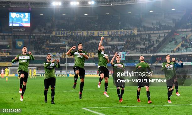 Juventus' German midfielder Sami Khedira , Juventus' Croatian forward Mario Mandzukic , Juventus' Argentinian forward Gonzalo Higuain , Juventus'...