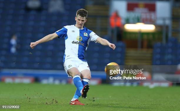 Paul Downing of Blackburn Rovers in action during the Sky Bet League One match between Blackburn Rovers and Northampton Town at Ewood Park on January...