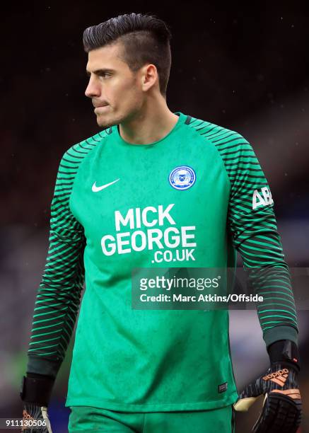 Peterborough United goalkeeper Jonathan Bond during the FA Cup 4th Round match between Peterborough United and Leicester City at ABAX Stadium on...