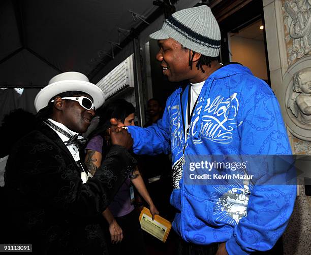 Flavor Flav and KRS-One attend the 2009 VH1 Hip Hop Honors at the Brooklyn Academy of Music on September 23, 2009 in New York City.