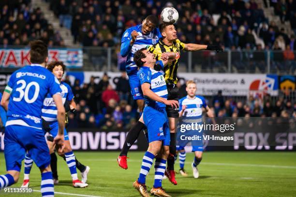 Ryan Thomas of PEC Zwolle, Phillipe Sandler of PEC Zwolle, Kingsley Ehizibue of PEC Zwolle, Dirk Marcellis of PEC Zwolle, Matt Miazga of Vitesse...