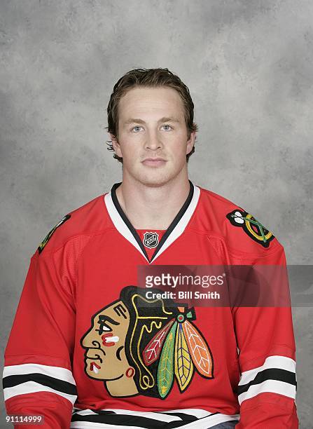 Jack Skille of the Chicago Blackhawks poses for his official headshot for the 2009-2010 NHL season.