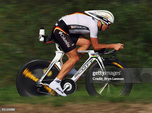 Bert Grabsch of Germany in action during the Elite Men's Time Trial at the 2009 UCI Road World Championships on September 24, 2009 in Mendrisio,...