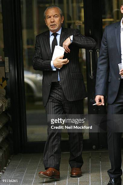 Alan Sugar Sighted shopping at Dolce & Gabbana on September 24, 2009 in London, England.