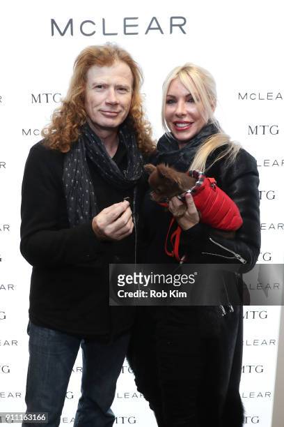 Musician Dave Mustaine of musical group Megadeth and Pamela Anne Casselberry attend the GRAMMY Gift Lounge during the 60th Annual GRAMMY Awards at...