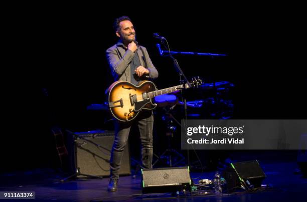 Jorge Drexler performs on stage at Gran Teatre del Liceu on January 27, 2018 in Barcelona, Spain.