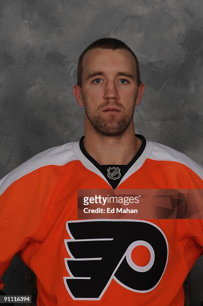 Jason Ward of the Philadelphia Flyers poses for his official headshot for the 2009-2010 NHL season.