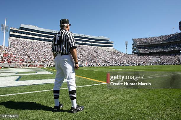 Field Judge stands on the field during a game between the Temple Owls and the Penn State Nittany Lions on September 19, 2009 at Beaver Stadium in...