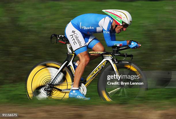 Marco Pinotti of Italy in action during the Elite Men's Time Trial at the 2009 UCI Road World Championships on September 24, 2009 in Mendrisio,...