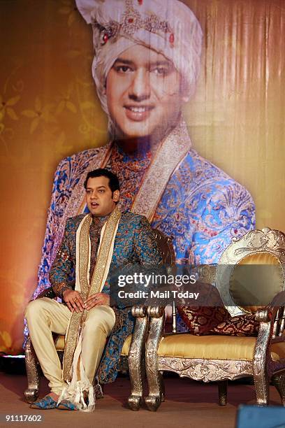 Rahul Mahajan at the launch of the promotion of his upcoming reality show "Rahul Dulhaniya Le Jayega" in New Delhi on Tuesday.