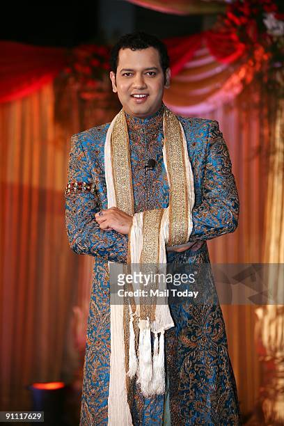 Rahul Mahajan at the launch of the promotion of his upcoming reality show "Rahul Dulhaniya Le Jayega" in New Delhi on Tuesday.