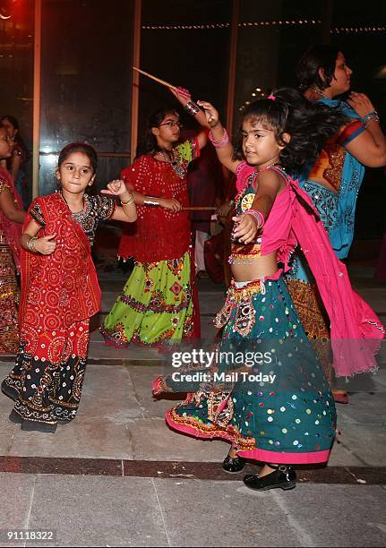 Dandiya dance at DLF mall in Vasant Kunj on the eve of Navratra festival on September 19, 2009.