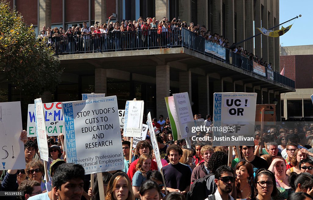 Students And Faculty At UC Berkeley Protest Budget Cuts To Education