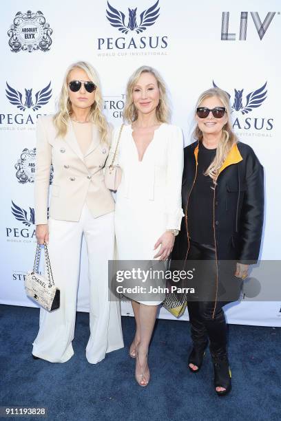 Petra Levin, Belinda Stronach and Ellen Salpeter attend The $16 Million Pegasus World Cup Invitational, The World's Richest Thoroughbred Horse Race...