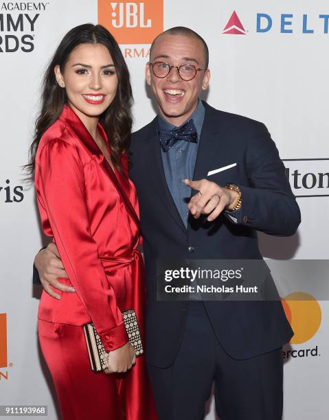 Model Jessica Andrea and recording artist Logic attend the Clive Davis and Recording Academy Pre-GRAMMY Gala and GRAMMY Salute to Industry Icons...