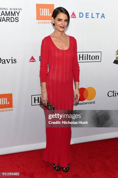 Actor Katie Holmes attends the Clive Davis and Recording Academy Pre-GRAMMY Gala and GRAMMY Salute to Industry Icons Honoring Jay-Z on January 27,...