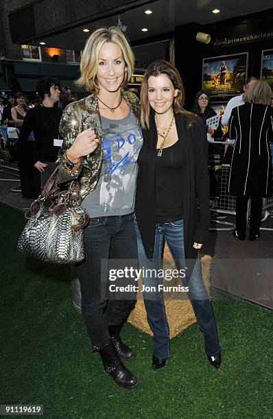 Lisa Butcher and Dr. Linda Papadopoulos arrive for the UK film premiere of 'Morris: A Life With Bells On' at the Prince Charles Cinema on September...