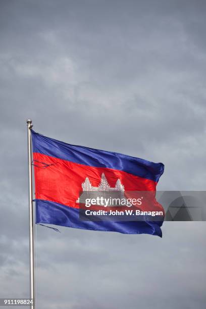 flag of cambodia - cambodia flag stock pictures, royalty-free photos & images