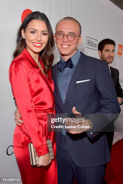 Jessica Andrea and recording artist Logic attends the Clive Davis and Recording Academy Pre-GRAMMY Gala and GRAMMY Salute to Industry Icons Honoring...