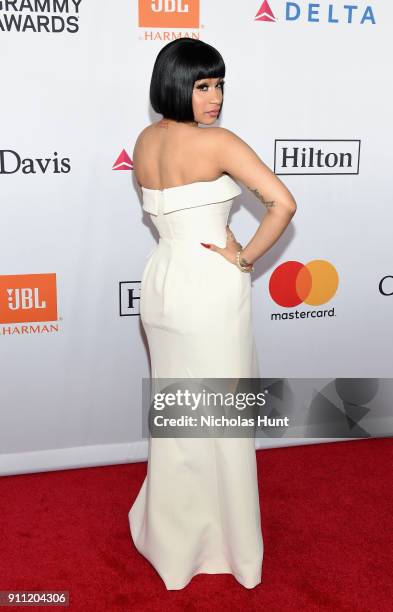 Recording artist Cardi B attends the Clive Davis and Recording Academy Pre-GRAMMY Gala and GRAMMY Salute to Industry Icons Honoring Jay-Z on January...