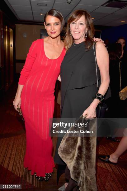 Actress Katie Holmes and Jane Rosenthal attend the Clive Davis and Recording Academy Pre-GRAMMY Gala and GRAMMY Salute to Industry Icons Honoring...