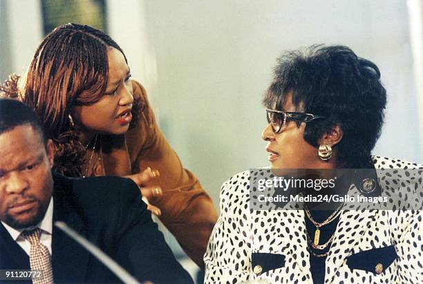 Winnie Madikizela Mandela with her and Nelson Mandela's daughter, Zinzi Mandela.