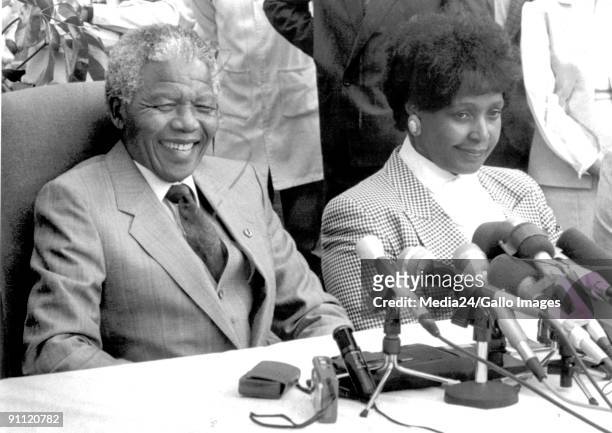 Former President Nelson Mandela with his wife Winnie Madikizela Mandela.