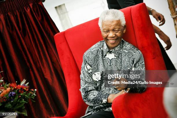 Nelson Mandela at the Nelson Mandela childrens fund annual celebration. The occasion marks the dedication of this site for the Nelson Mandela...