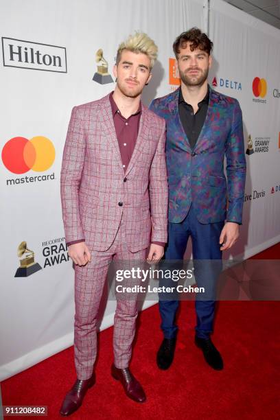 Recording artists Andrew Taggart and Alex Pall of the Chainsmokers attend the Clive Davis and Recording Academy Pre-GRAMMY Gala and GRAMMY Salute to...