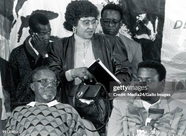 Wife of former President Nelson Mandela, Winnie Mandela with Harry Gwala and Peter Mokaba .