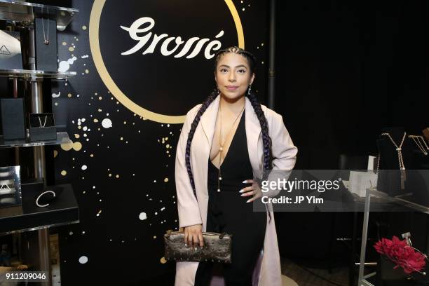 Internet personality Jessenia Vice Gallegos attends the GRAMMY Gift Lounge during the 60th Annual GRAMMY Awards at Madison Square Garden on January...