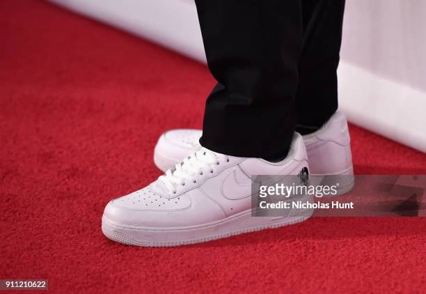 Roc-A-Fella Records cofounder Kareem 'Biggs' Burke, shoe detail, attends the Clive Davis and Recording Academy Pre-GRAMMY Gala and GRAMMY Salute to...