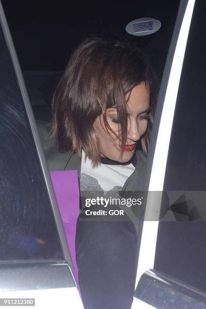 Caroline Flack leaving Soho house private club in Soho on January 27, 2018 in London, England.