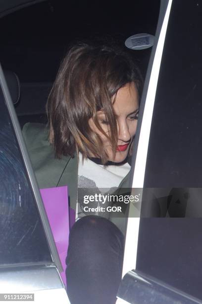 Caroline Flack leaving Soho house private club in Soho on January 27, 2018 in London, England.