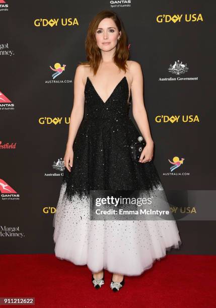 Rose Byrne attends 2018 G'Day USA Los Angeles Black Tie Gala at InterContinental Los Angeles Downtown on January 27, 2018 in Los Angeles, California.