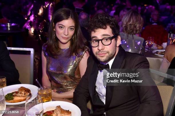 Lorde and Jack Antonoff attend the Clive Davis and Recording Academy Pre-GRAMMY Gala and GRAMMY Salute to Industry Icons Honoring Jay-Z on January...