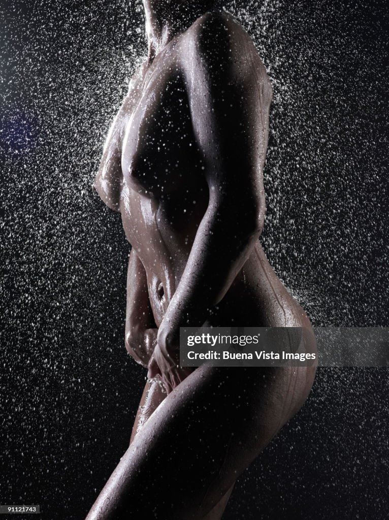 Woman taking shower