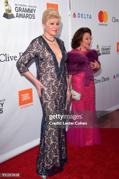 Ivana Trump and Nikki Haskell attend the Clive Davis and Recording Academy Pre-GRAMMY Gala and GRAMMY Salute to Industry Icons Honoring Jay-Z on...