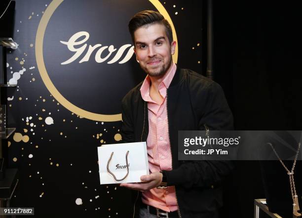 Internet personality Chris Denker attends the GRAMMY Gift Lounge during the 60th Annual GRAMMY Awards at Madison Square Garden on January 27, 2018 in...